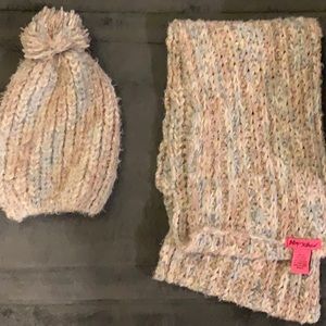 Betsey Johnson Hat & Scarf set